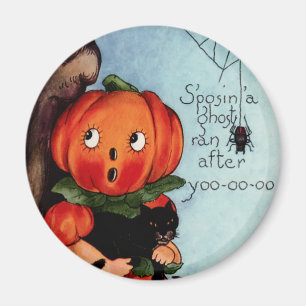 Imán redondo de Halloween del vintage