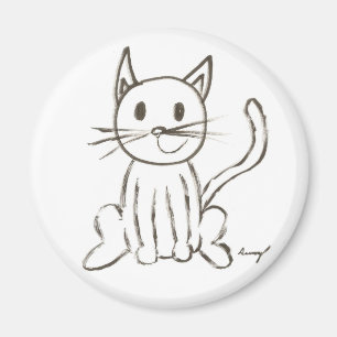 Imán redondo de Kitty pintado