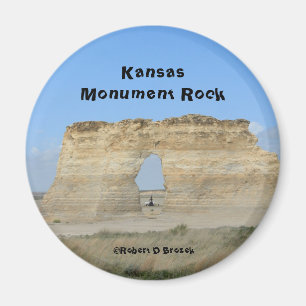 Imán redondo de la roca del monumento de Kansas