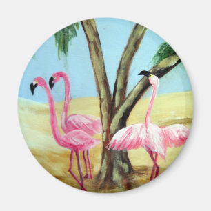 Imán redondo "de los flamencos de la Florida"