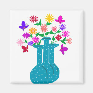 imán redondo de los floreros