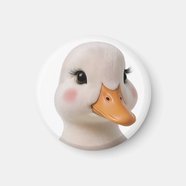 Imán Redondo de Ojos de Pato Bebé Adorable (Frente)