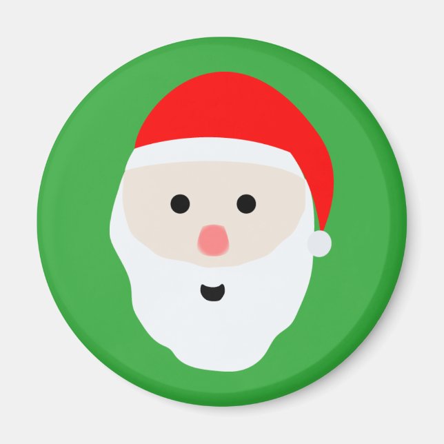 Imán redondo de Papá Noel lindo (Frente)