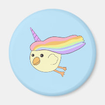 imán redondo de pollo de unicornio personalizado