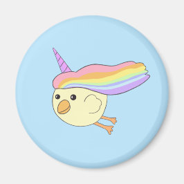 imán redondo de pollo de unicornio personalizado