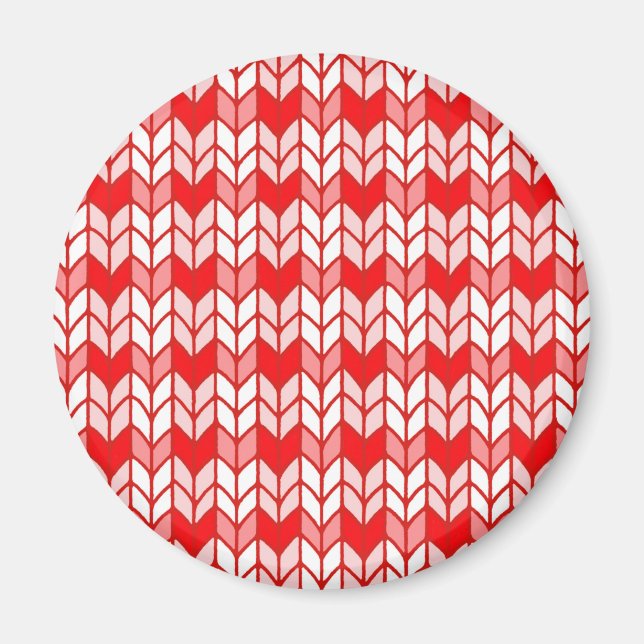 IMÁN REDONDO DE PUNTO GINGHAM ROJO (Frente)
