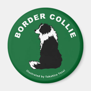 Imán redondo del border collie