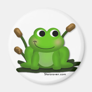 Imán redondo del Froggy adorable