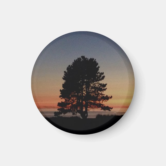 Imán Redondo magnético con solera de silueta de árbol (Frente)