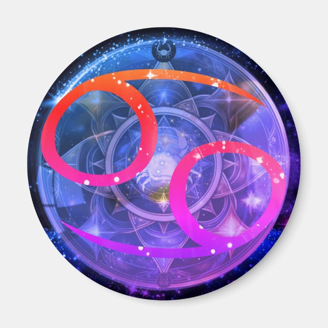 Imán Redondo magnético - Rótulo Zodiaco contra el Cánce (Frente)