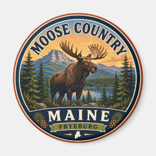 Imán redondo Moose Country Fryeburg Maine