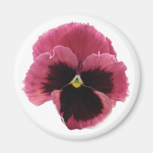 Imán Redondo Red Pansy Magnet (Frente)