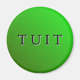 Imán redondo verde de Tuit