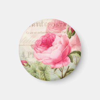 Imán Redoute Pink Rose Circle Magnet
