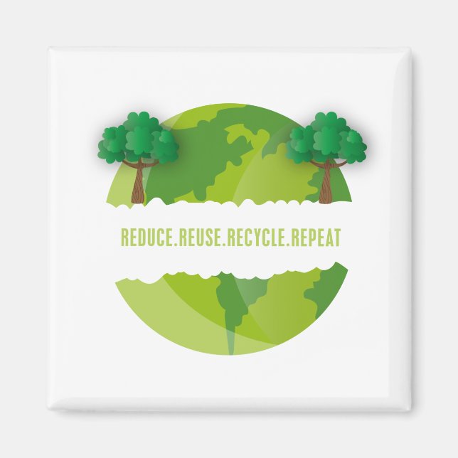 Imán Reducir la reutilización Repetición Ecológica (Frente)