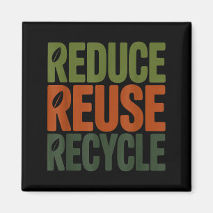 Imán Reducir reutilizar reciclar ecológico día de la ti