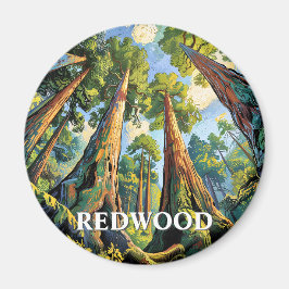 Imán Redwoods National Park California Forest Painting