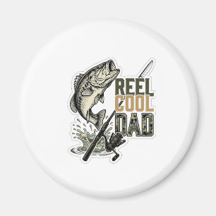 Imán Reel Cool Papá Pesca de Lubina Diseño de Grabado V