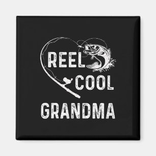 Imán Reel Guay Abuela Retro Pescador Amante Para Las Ma