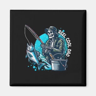 Imán Reel Guay Dad Funny Skeleton pescando papá