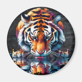 Imán Reflejo de tigre bebiendo agua 