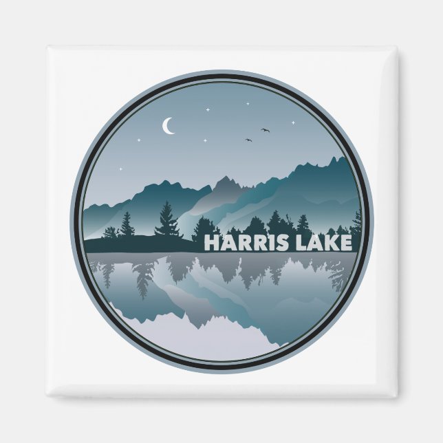 Imán Reflexión de Harris Lake North Carolina (Frente)
