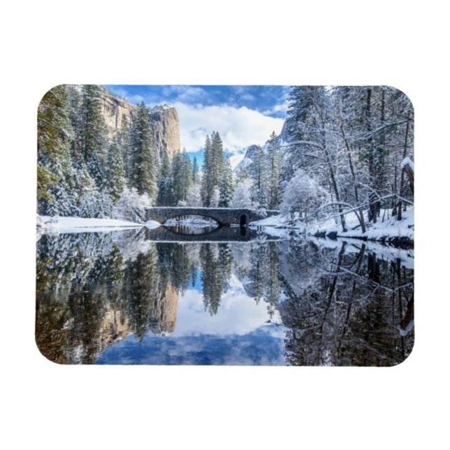 Imán Reflexión de invierno en Yosemite (Horizontal)