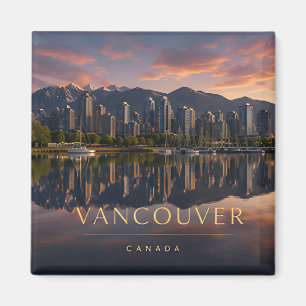 Imán Reflexión del agua de montaña de Vancouver Canadá