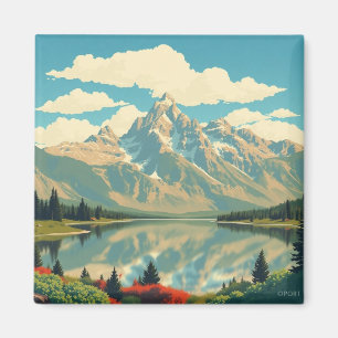 Imán Reflexión del lago Jenny Grand Teton Estética