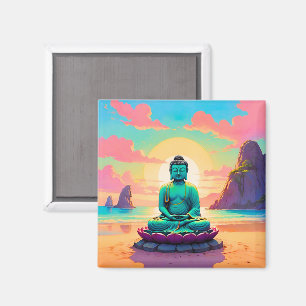 Imán Reflexión sobre la puesta de sol de Buda