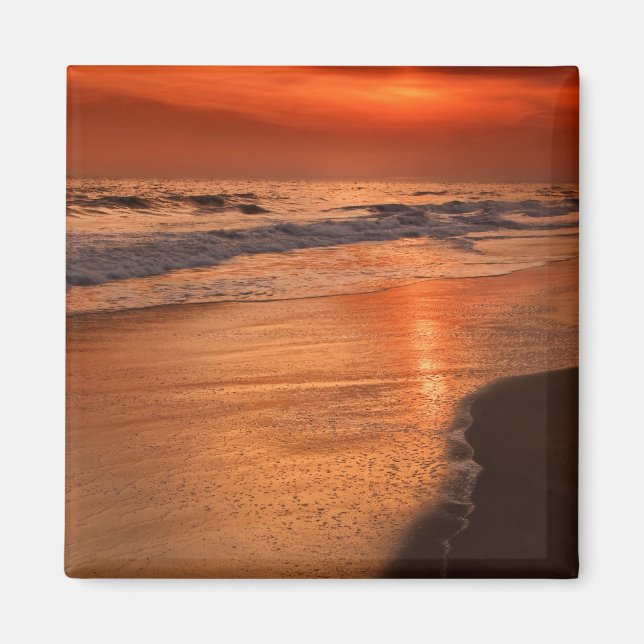 Imán Reflexiones de la puesta del sol sobre las nubes y (Frente)