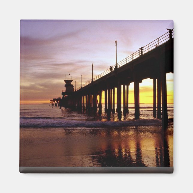 Imán Reflexiones de marea baja al sol, Huntington Beach (Frente)