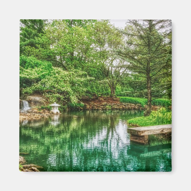 Imán Reflexiones verdes de primavera (Frente)