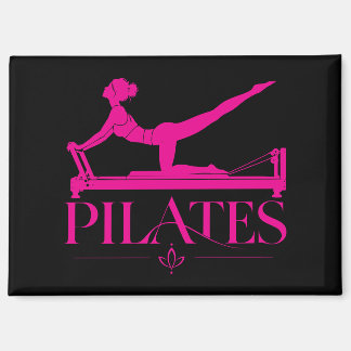 Imán Reformer de Pilates negro y rosa caliente