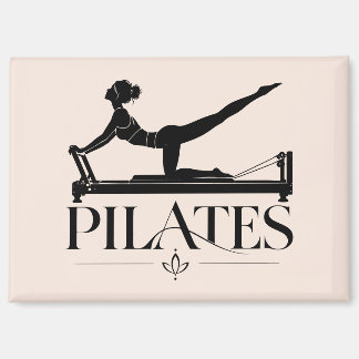 Imán Reformer de Pilates negro y rosa pálido