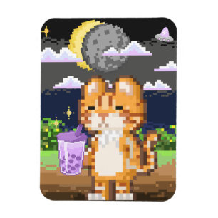 Imán Refrigeración por gato Boba Tea UFO Eclipse Magnet