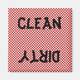 Imán Refrigerador blanco rojo para lavavajillas