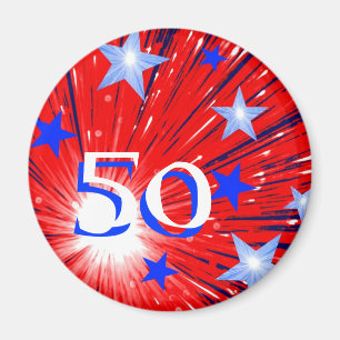 Imán Refrigerador de 'Age' azul rojo de fuegos artifici