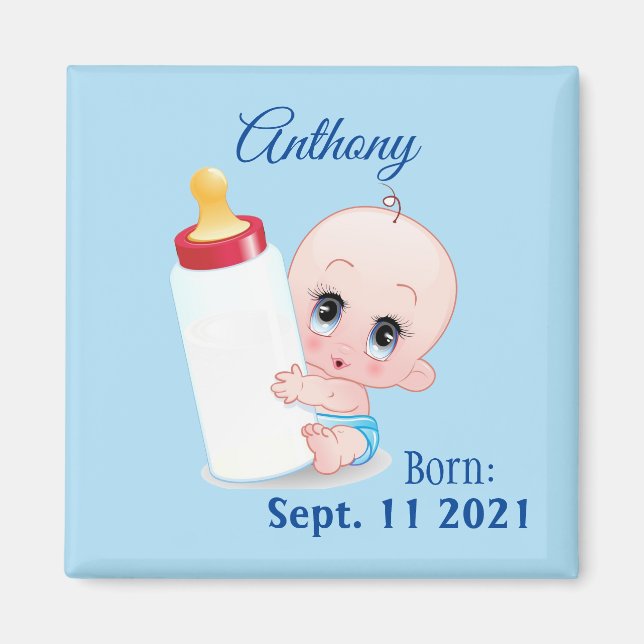 Imán Refrigerador de bebé personalizado para niño (Frente)