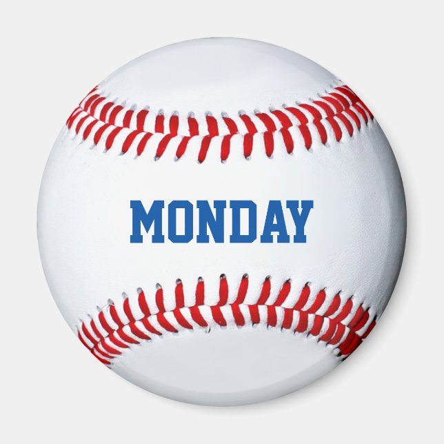 Imán Refrigerador De Béisbol Magnet Día De La Semana (Frente)