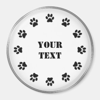 imán refrigerador de Black-White Paws