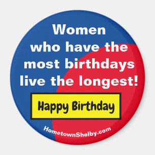 Imán Refrigerador de cumpleaños feliz a las mujeres