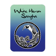 Refrigerador de Heron Blanca Sangha Magnet 3x4"