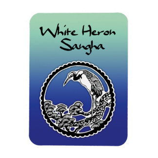 Imán Refrigerador de Heron Blanca Sangha Magnet 3x4"