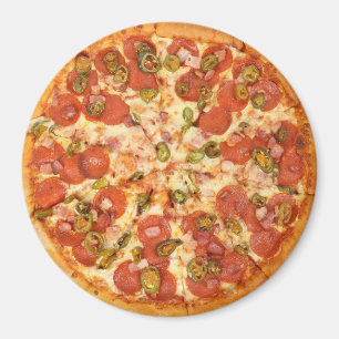Imán Refrigerador de Pepperoni y Olive Pizza