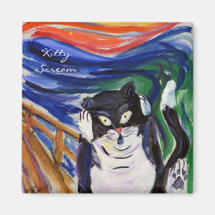 Imán Refrigerador de Personalizado Kitty Scream