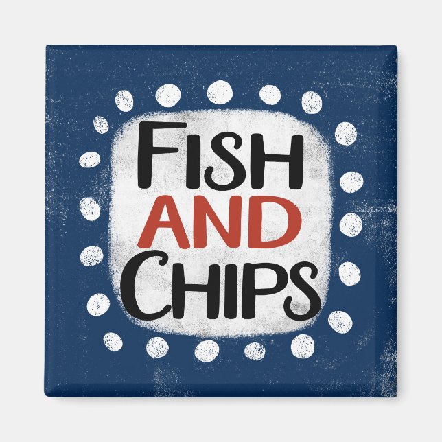 Imán Refrigerador De Pescado Y Chips (Frente)