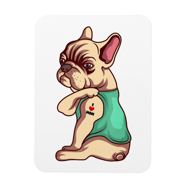 Imán Refrigerador de rostro de Bulldog francés (Vertical)