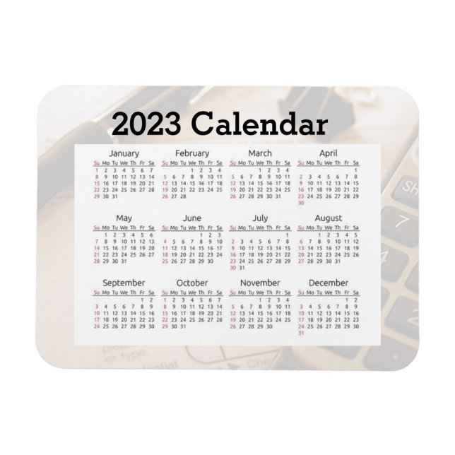 Imán Refrigerador del calendario 2023 (Horizontal)