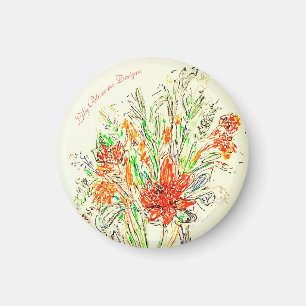 Imán Refrigerador floral imán, zazzle.